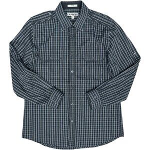 Men’s EXPRESS‎ Fitted Roll Tab Plaid Button Down Dress Shirt | Size M 15-15.5